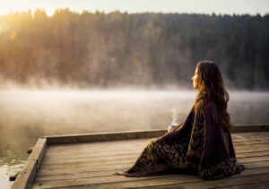 She found her calm in the quiet glow of the morning sun